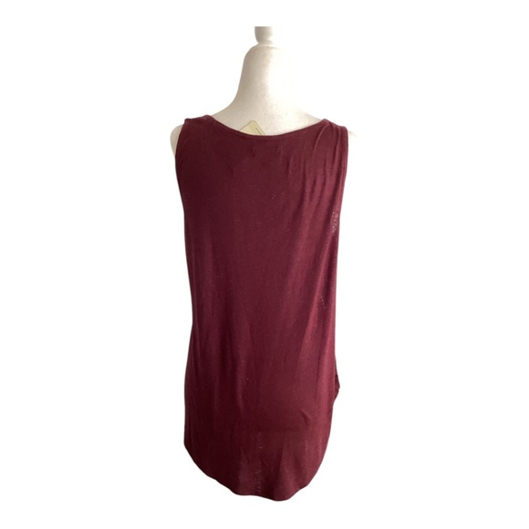 Lucky Brand Maroon sleeveless top with embroidery. NWT - Picture 3 of 4